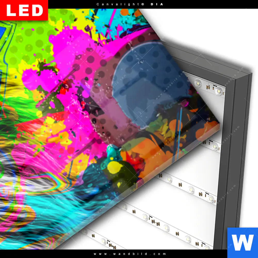 Wechselmotiv Acrylglas Canvalight® DIA | Pop Art Löwe No.1 | Panorama - Image 3