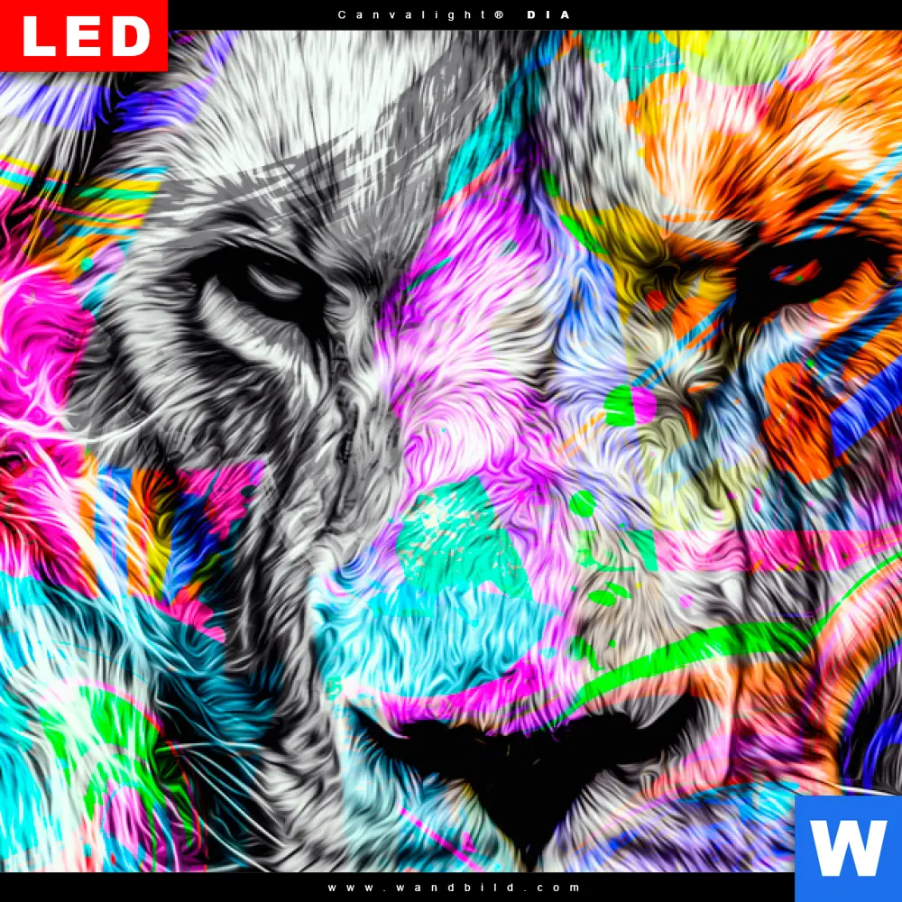Wechselmotiv Acrylglas Canvalight® DIA | Pop Art Löwe No.1 | Panorama - Image 4