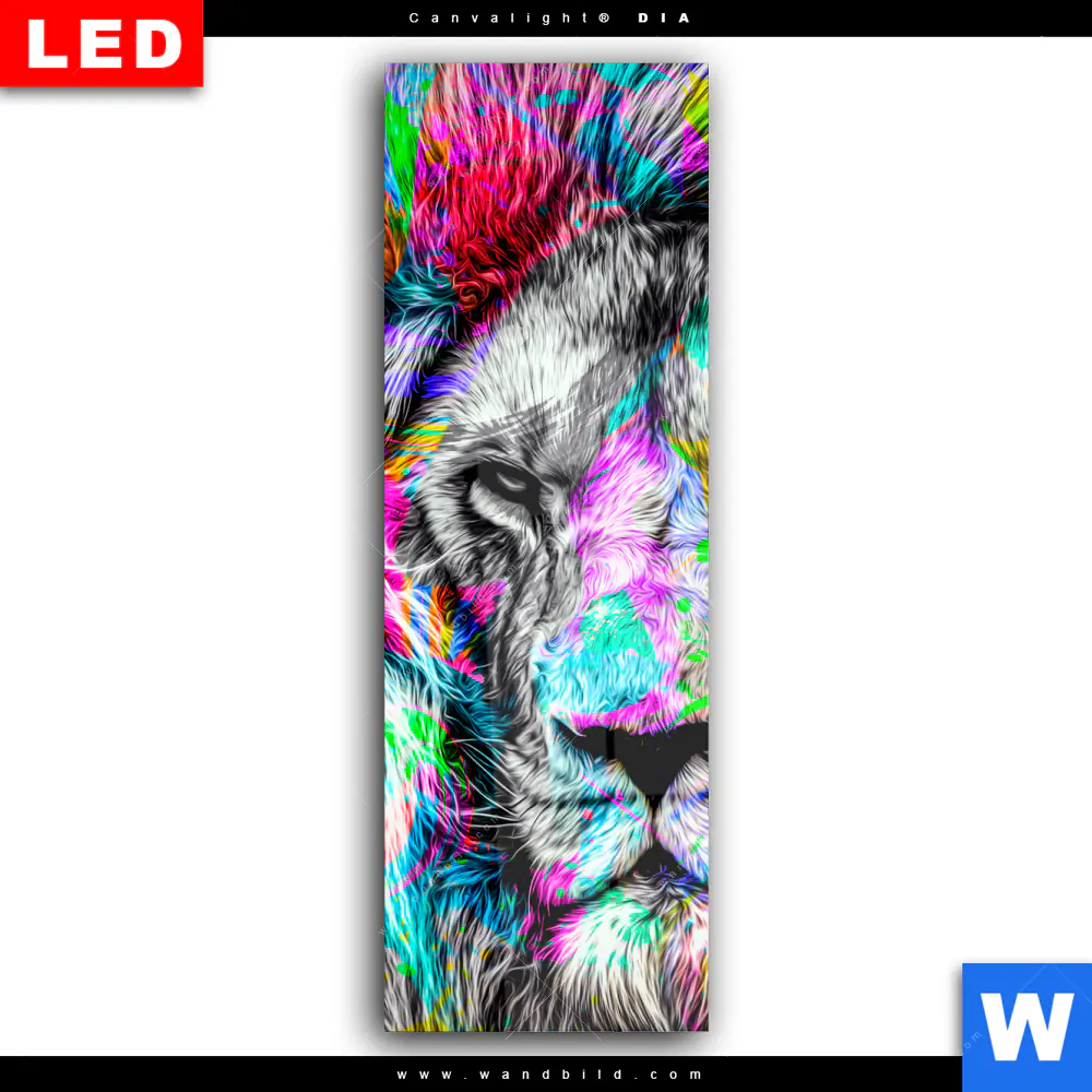 Wechselmotiv Acrylglas Canvalight® DIA | Pop Art Löwe No.1 | Schmal - Image 2
