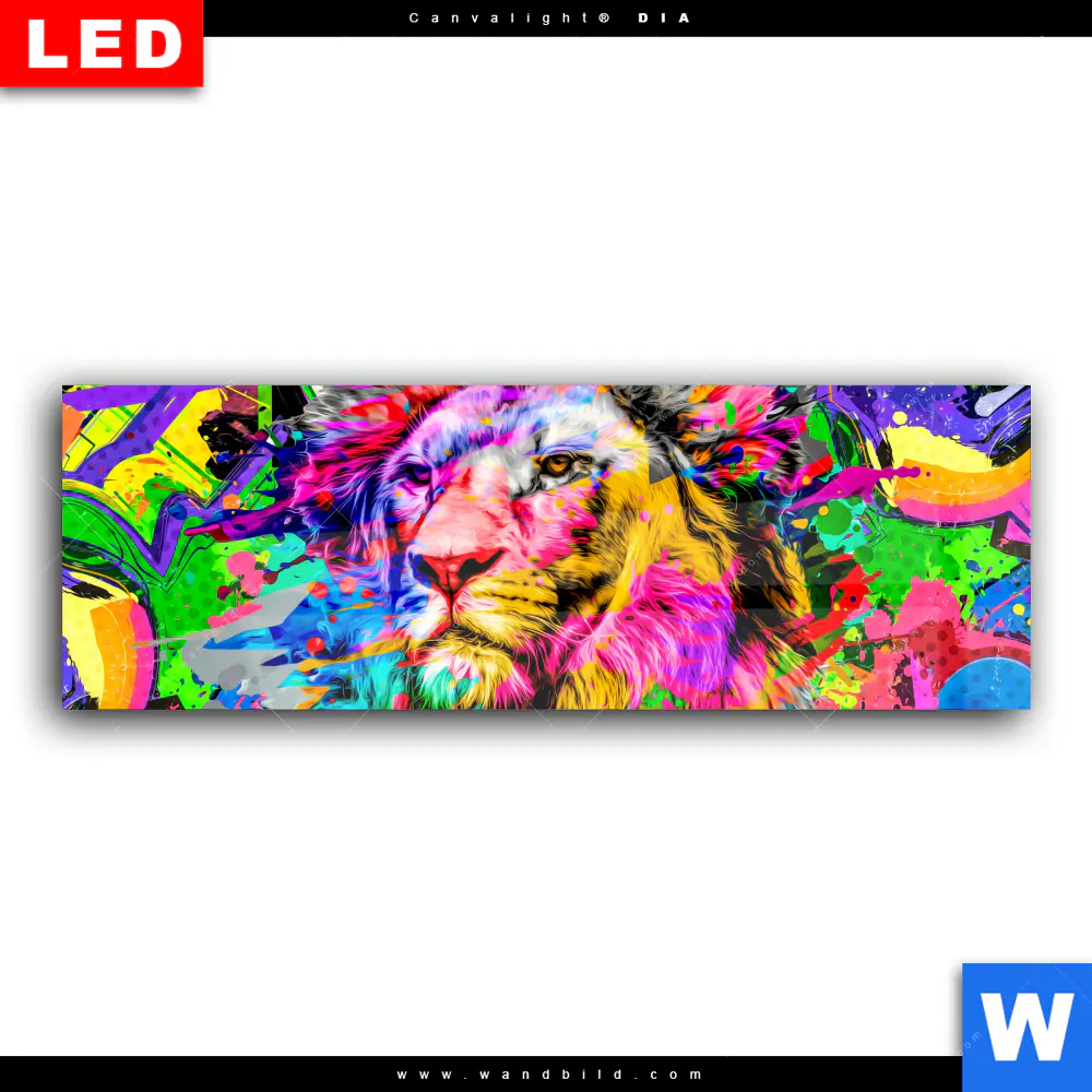 Wechselmotiv Acrylglas Canvalight® DIA | Pop Art Löwe | Panorama - Image 2