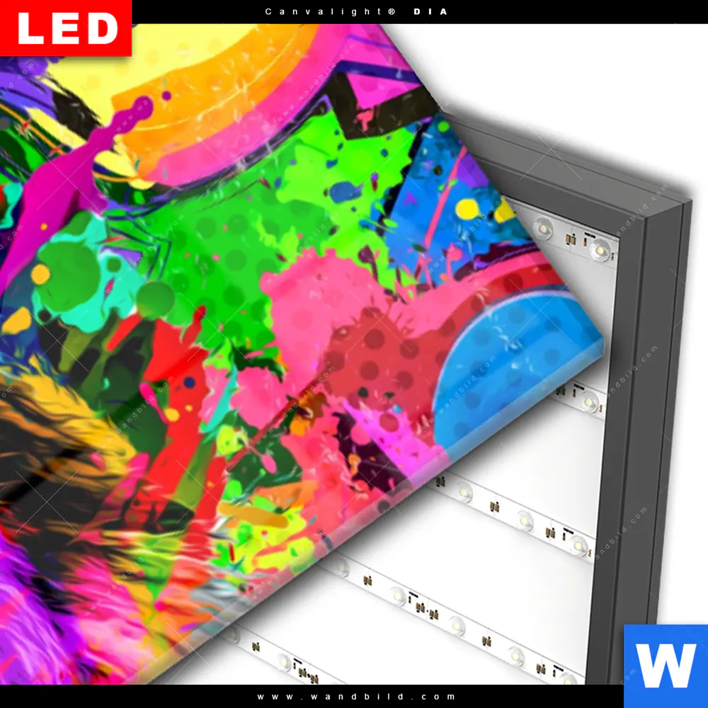 Wechselmotiv Acrylglas Canvalight® DIA | Pop Art Löwe | Panorama - Image 3