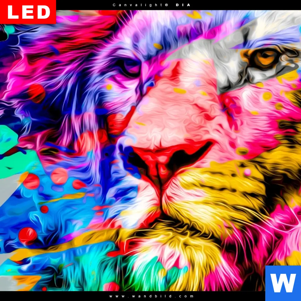 Wechselmotiv Acrylglas Canvalight® DIA | Pop Art Löwe | Schmal - Image 4