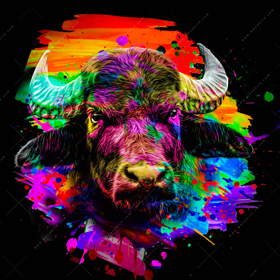 Wechselmotiv Acrylglas Canvalight® DIA | Pop Art Stier | Quadrat - Image 5