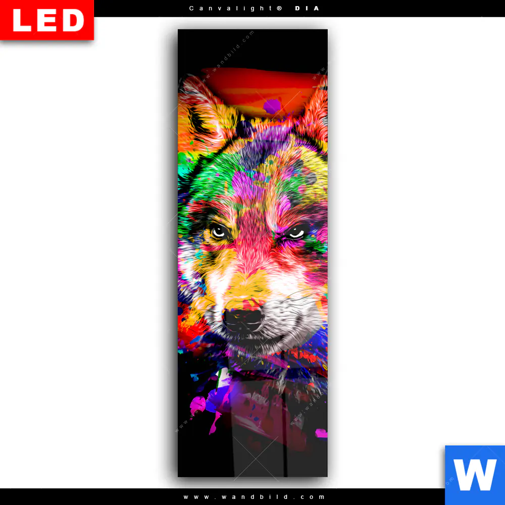 Wechselmotiv Acrylglas Canvalight® DIA | Pop Art Wolf | Schmal - Image 2