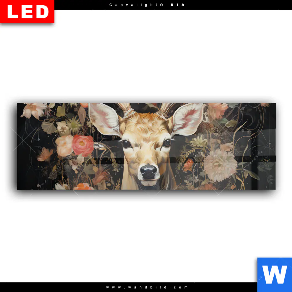 Wechselmotiv Acrylglas Canvalight® DIA | Reh Blumen | Panorama - Image 2