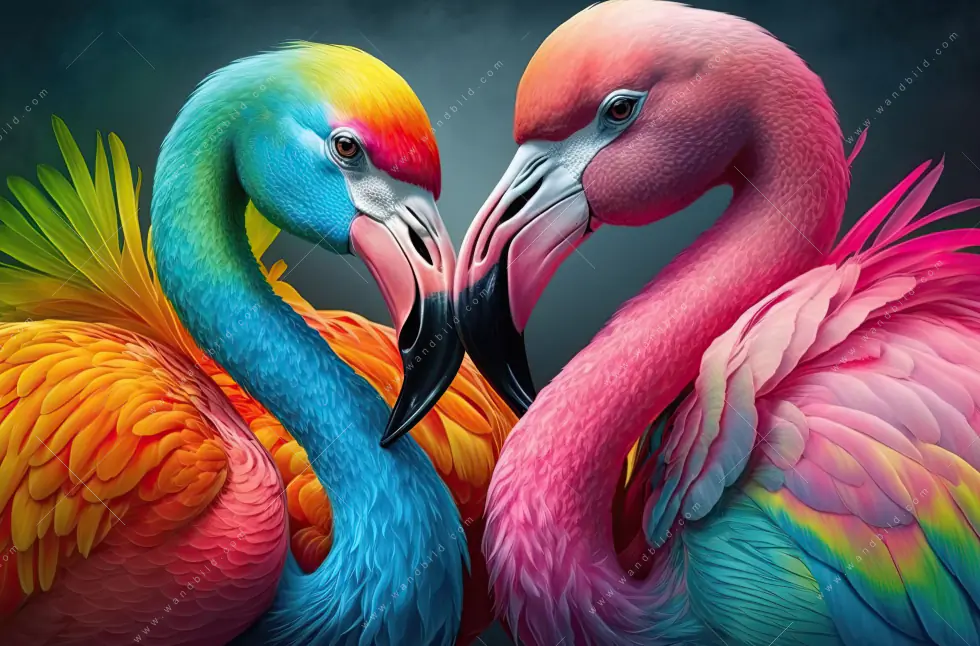 Wechselmotiv Acrylglas Canvalight® DIA | Romantische Flamingos | Quadrat - Image 5