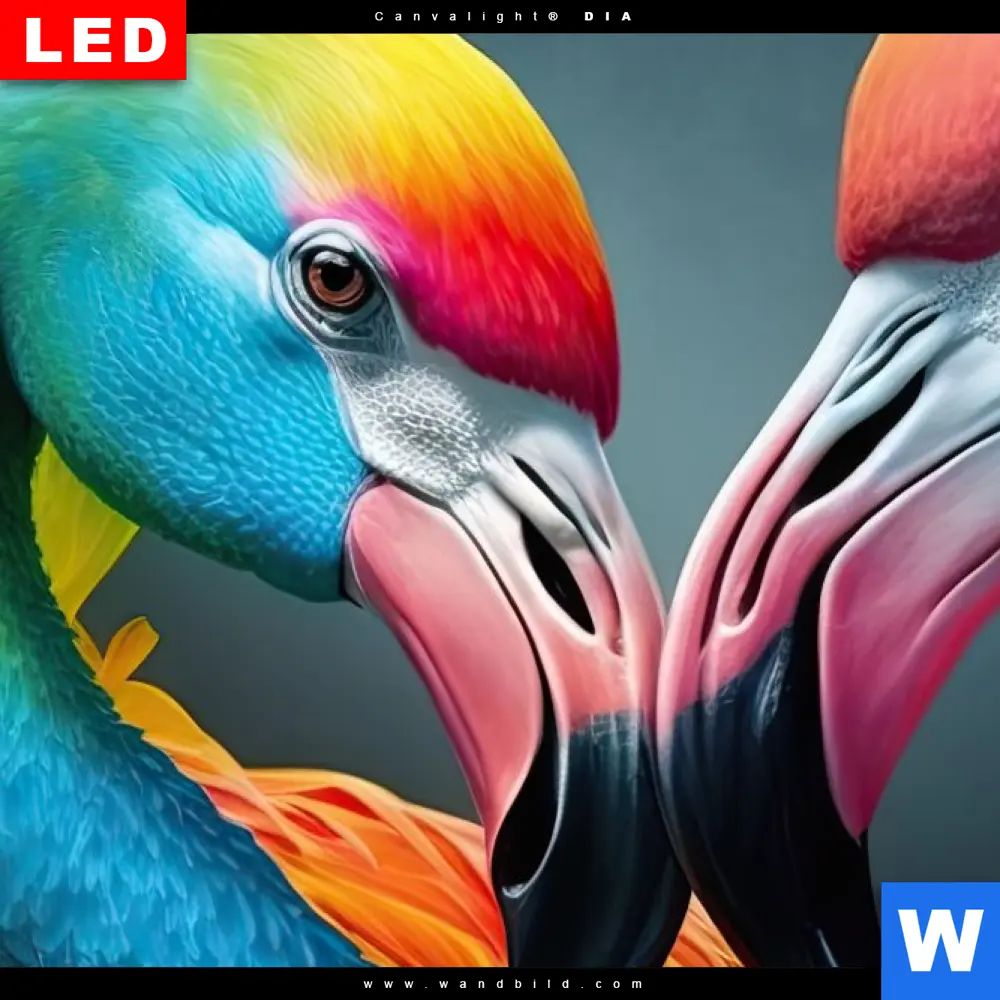 Wechselmotiv Acrylglas Canvalight® DIA | Romantische Flamingos | Schmal - Image 4