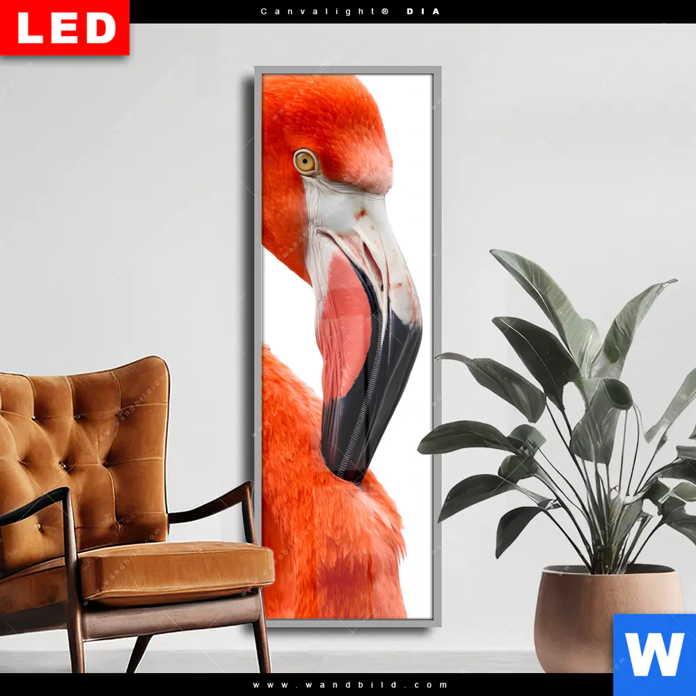 Wechselmotiv Acrylglas Canvalight® DIA | Rosa Flamingo | Schmal