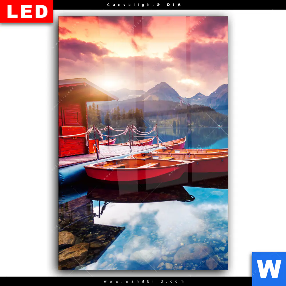 Wechselmotiv Acrylglas Canvalight® DIA | Ruhiger Bergsee | Hochformat - Image 2