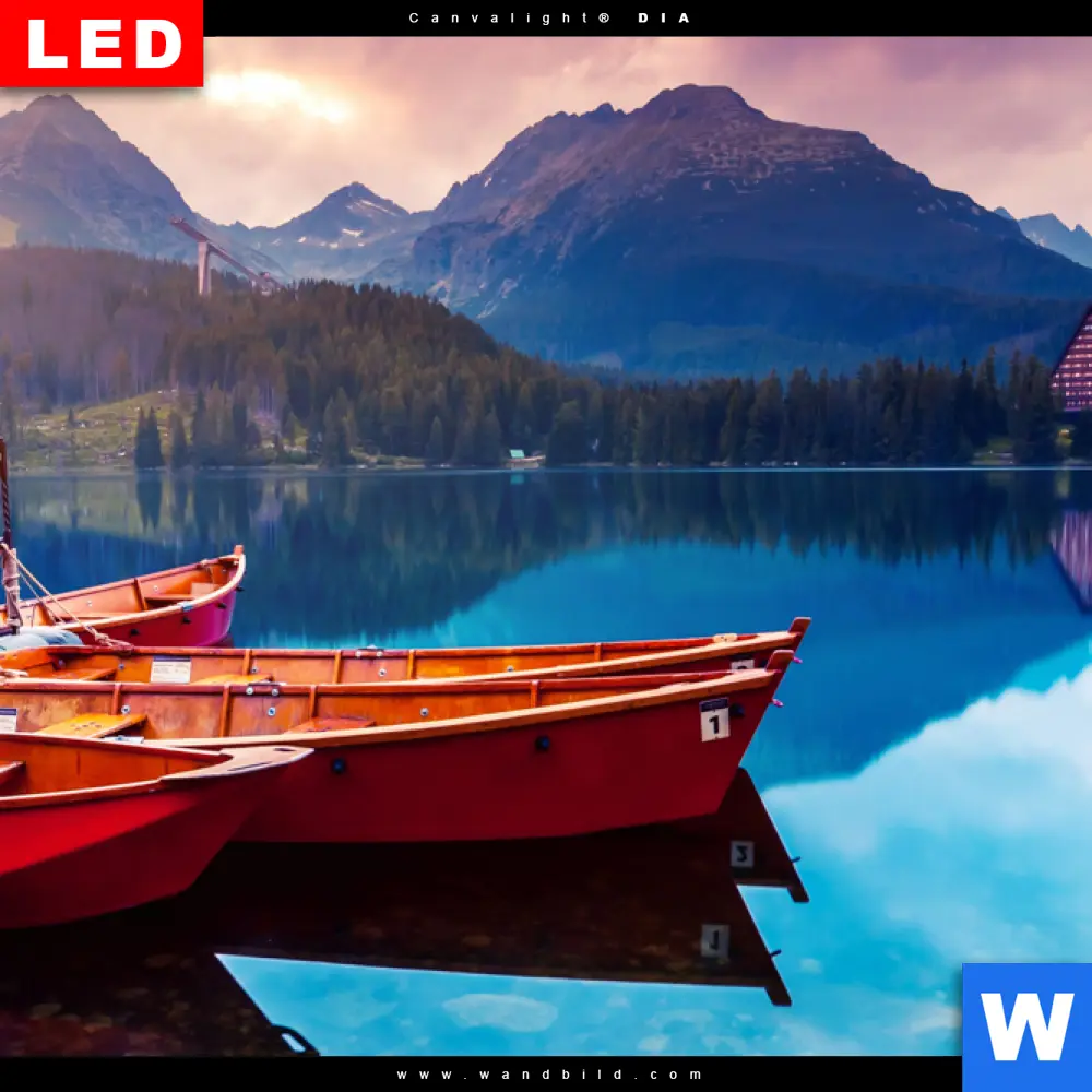 Wechselmotiv Acrylglas Canvalight® DIA | Ruhiger Bergsee | Quadrat - Image 4