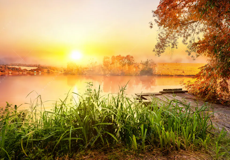Wechselmotiv Acrylglas Canvalight® DIA | Ruhiger Morgen am See | Hochformat - Image 5