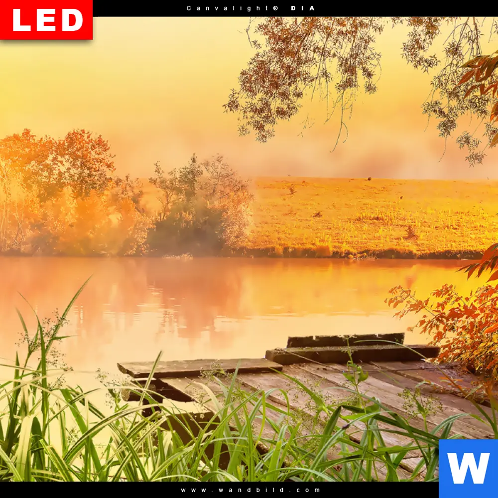 Wechselmotiv Acrylglas Canvalight® DIA | Ruhiger Morgen am See | Quadrat - Image 4