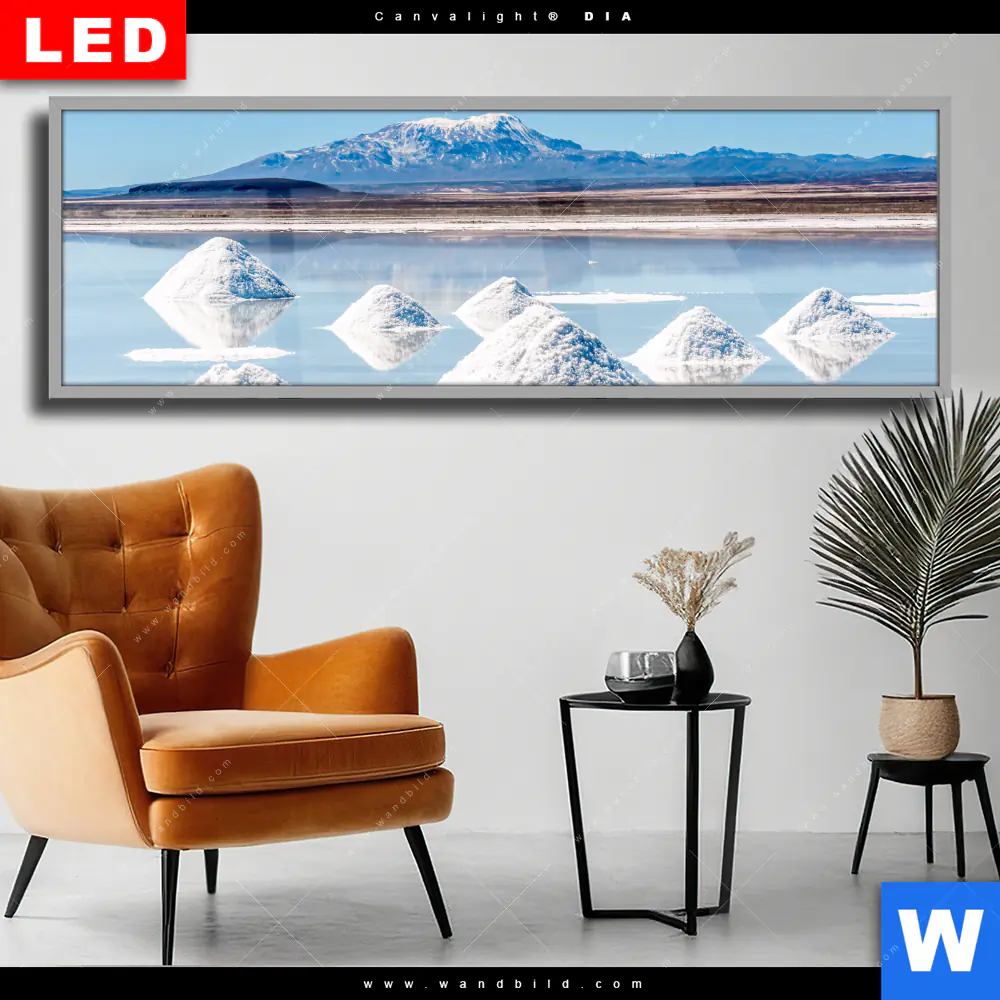 Wechselmotiv Acrylglas Canvalight® DIA | Salzlandschaft in den Anden | Panorama