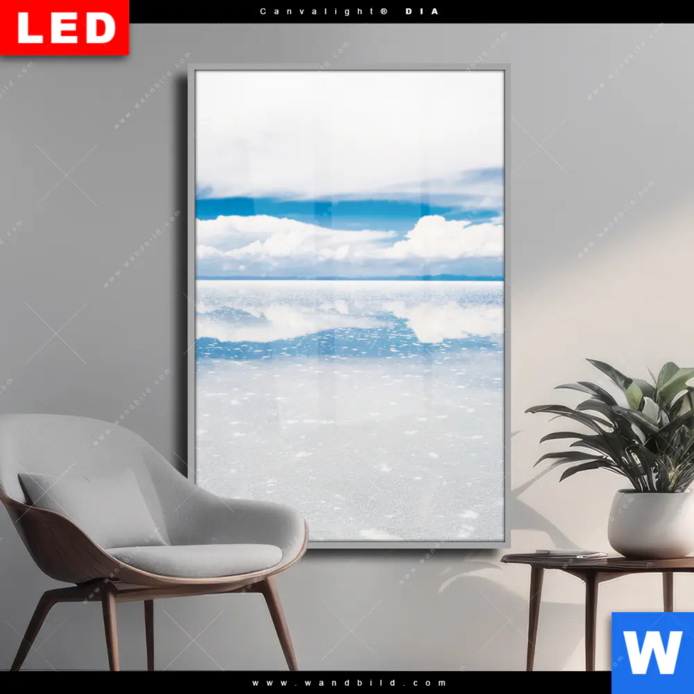 Wechselmotiv Acrylglas Canvalight® DIA | Salzsee in Bolivien | Hochformat