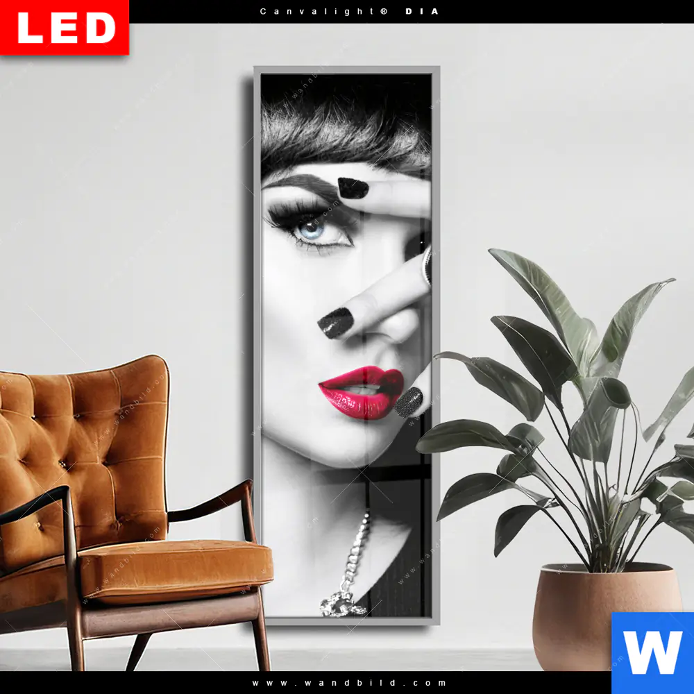 Wechselmotiv Acrylglas Canvalight® DIA | Schöne Geheimnisvolle | Schmal