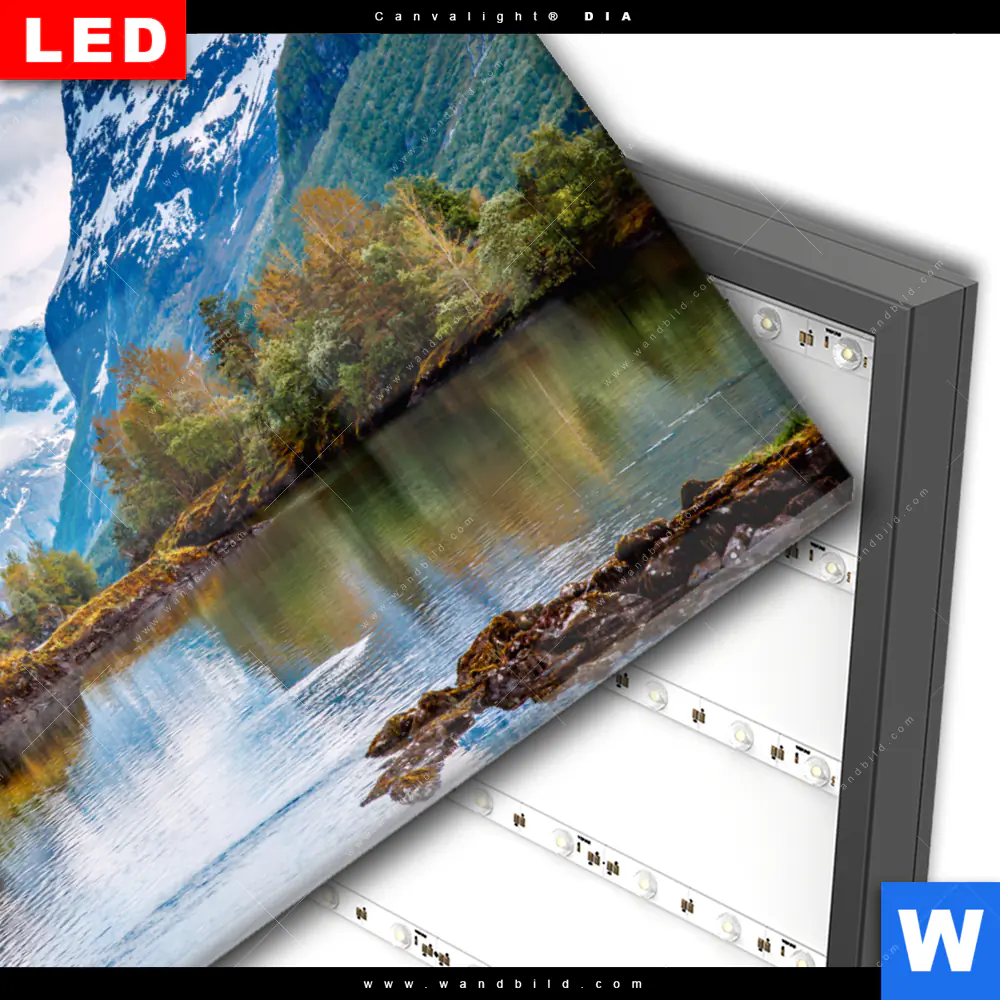Wechselmotiv Acrylglas Canvalight® DIA | Schöne Natur in Norwegen | Querformat - Image 3