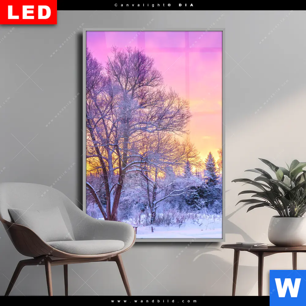 Wechselmotiv Acrylglas Canvalight® DIA | Schöne Winterlandschaft | Hochformat