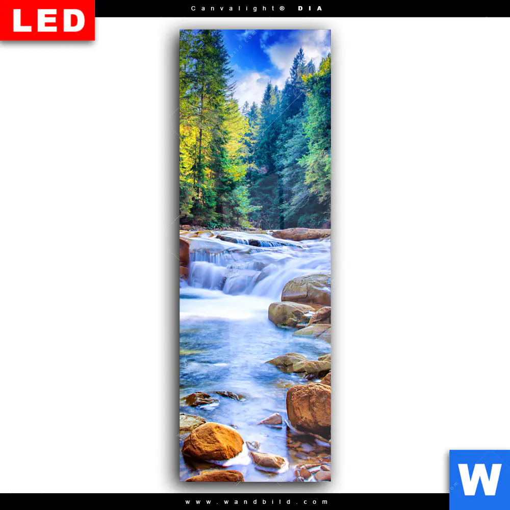 Wechselmotiv Acrylglas Canvalight® DIA | Schöner Wasserfall im Wald | Schmal - Image 2