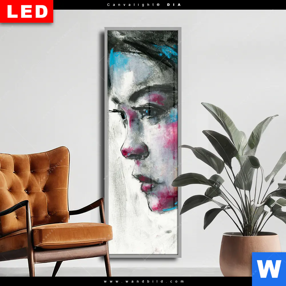 Wechselmotiv Acrylglas Canvalight® DIA | Schönes Mädchen | Schmal