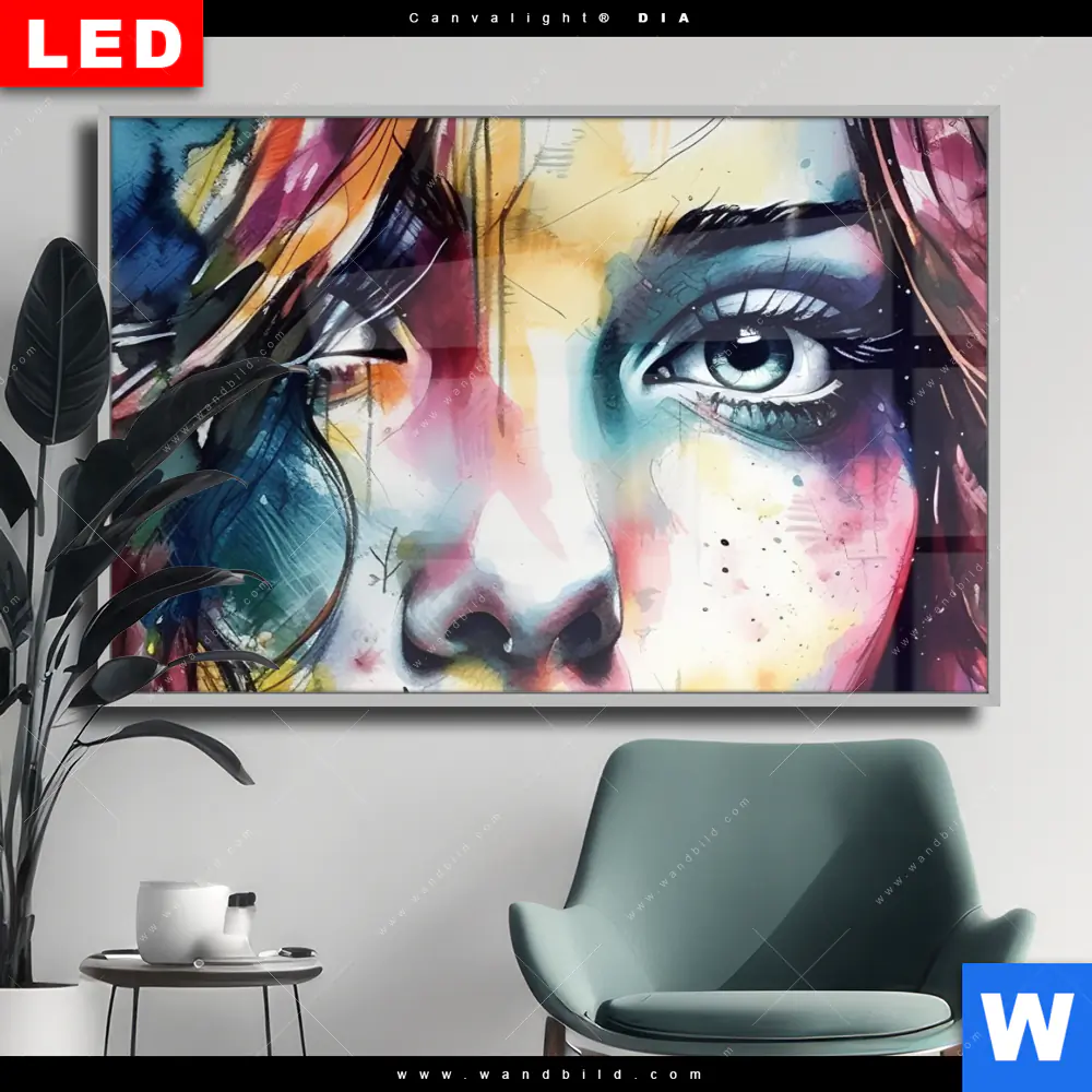 Wechselmotiv Acrylglas Canvalight® DIA | Schönes Mädchen Sophie | Querformat