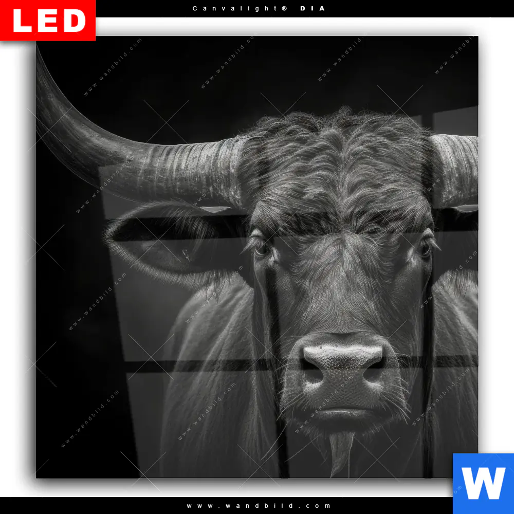 Wechselmotiv Acrylglas Canvalight® DIA | Schwarzer Bulle | Quadrat - Image 2