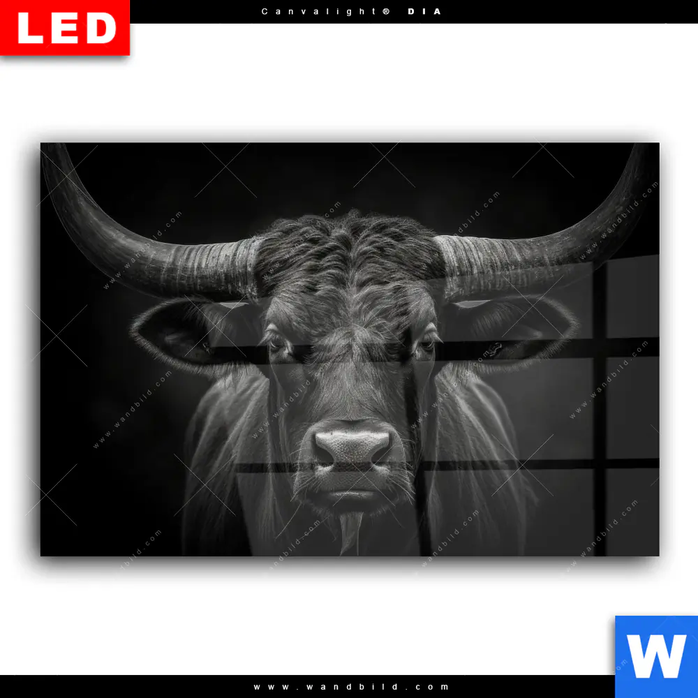 Wechselmotiv Acrylglas Canvalight® DIA | Schwarzer Bulle | Querformat - Image 2