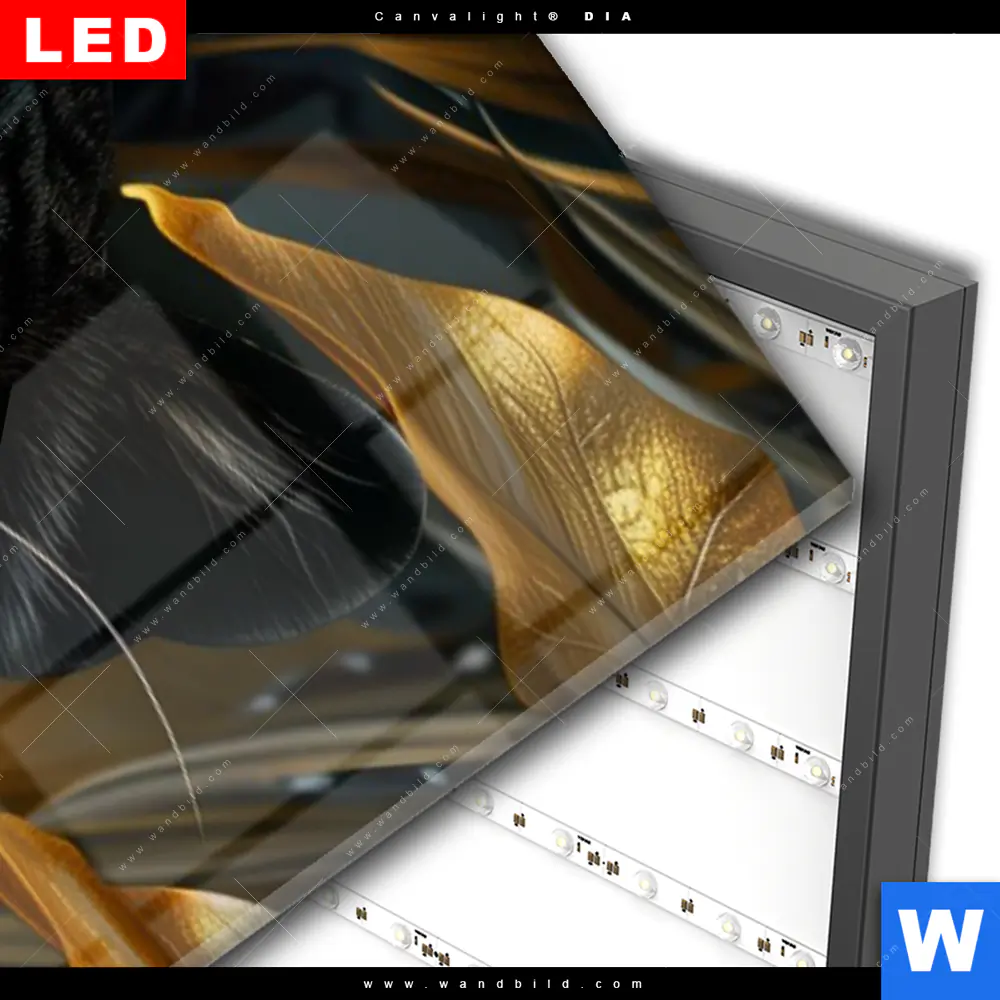 Wechselmotiv Acrylglas Canvalight® DIA | Schwarzer Panther im Dschungel | Schmal - Image 3
