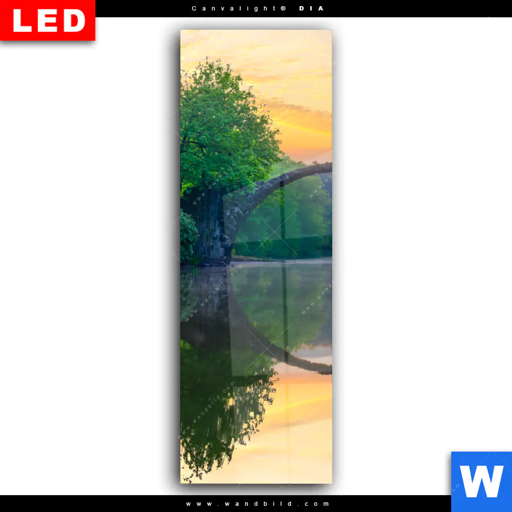 Wechselmotiv Acrylglas Canvalight® DIA | See mit alter Brücke aus Stein | Schmal - Image 2