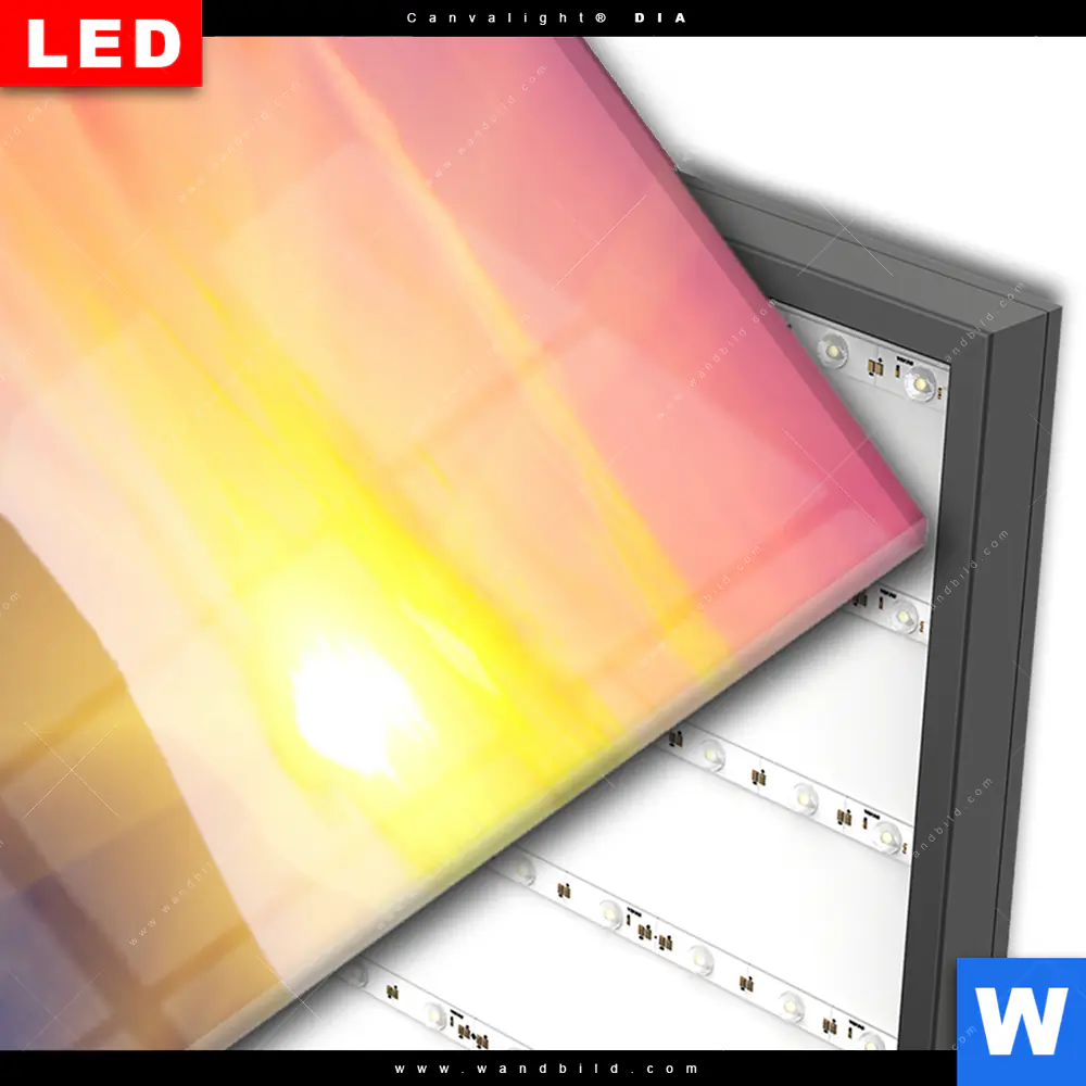 Wechselmotiv Acrylglas Canvalight® DIA | Sommerberg im Sonnenuntergang | Schmal - Image 3