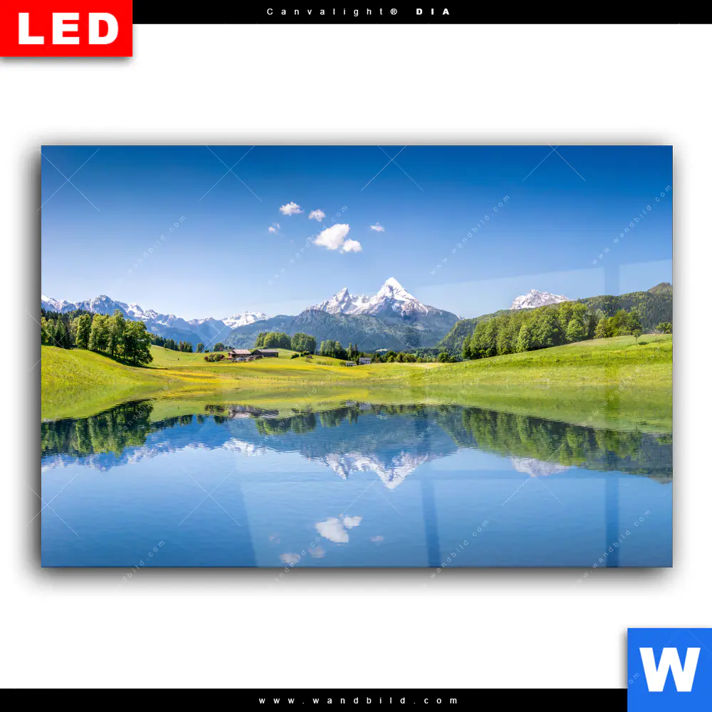 Wechselmotiv Acrylglas Canvalight® DIA | Sommerlandschaft in den Alpen | Querformat - Image 2