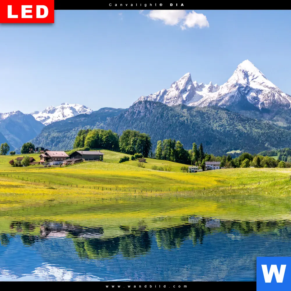 Wechselmotiv Acrylglas Canvalight® DIA | Sommerlandschaft in den Alpen | Querformat - Image 4
