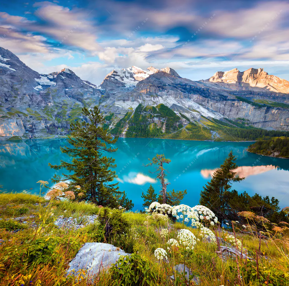 Wechselmotiv Acrylglas Canvalight® DIA | Sommermorgen am Bergsee | Querformat - Image 5