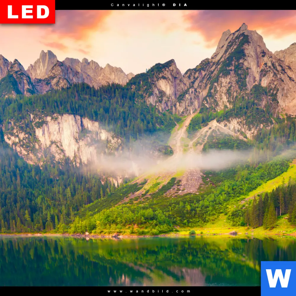 Wechselmotiv Acrylglas Canvalight® DIA | Sonnenaufgang am Bergsee | Schmal - Image 4