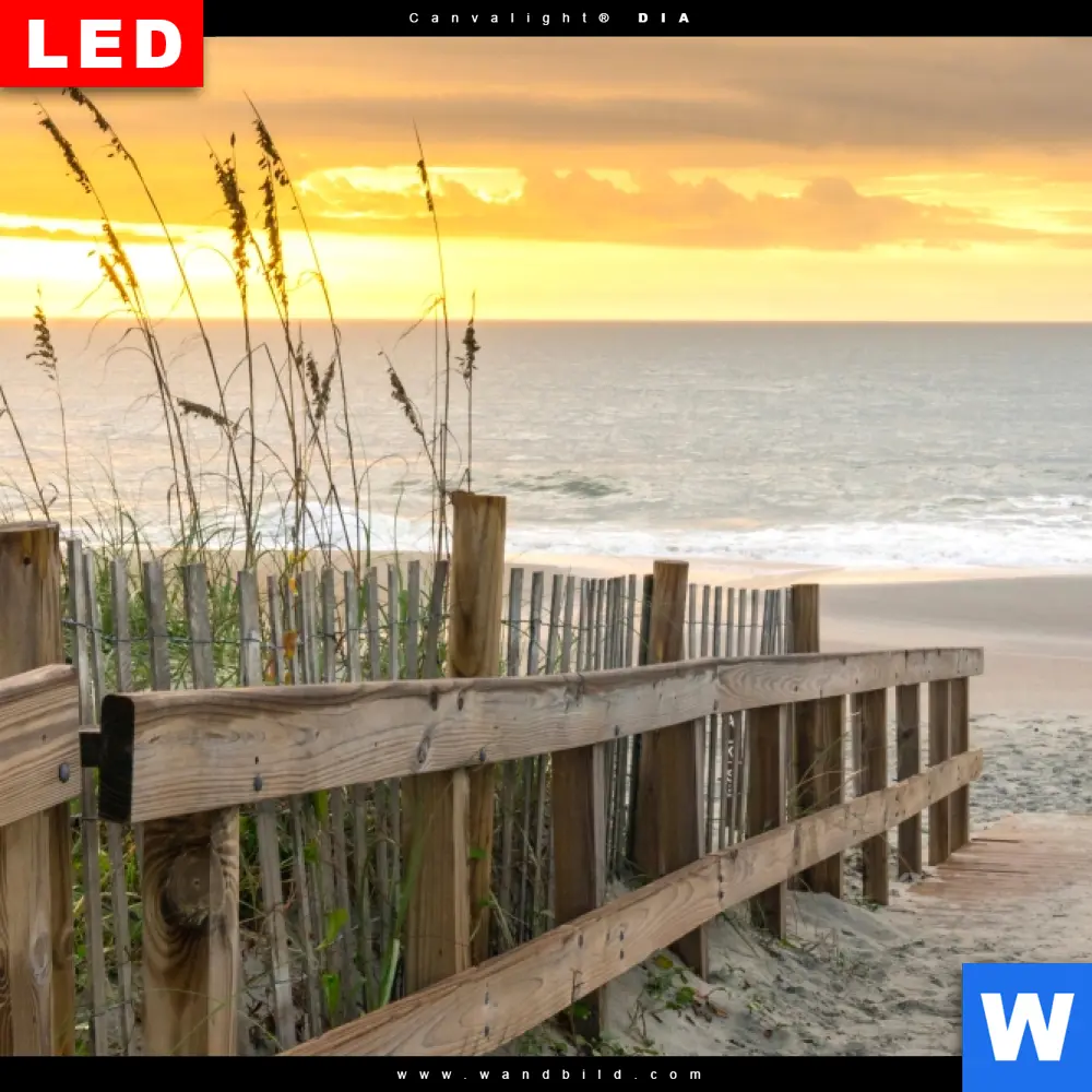 Wechselmotiv Acrylglas Canvalight® DIA | Sonnenuntergang am Strandweg | Quadrat - Image 4