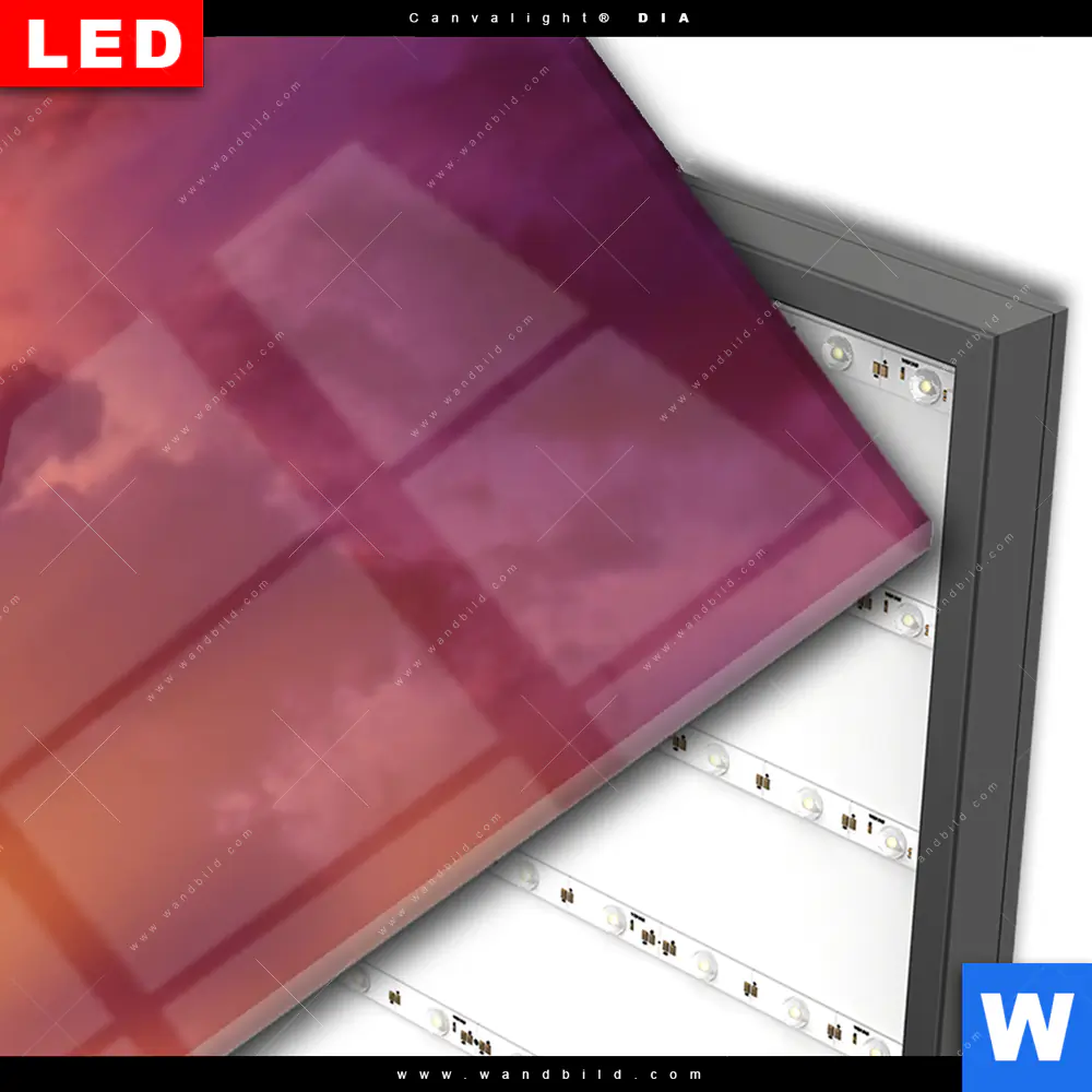 Wechselmotiv Acrylglas Canvalight® DIA | Sonnenuntergang in den Bergen | Schmal - Image 3