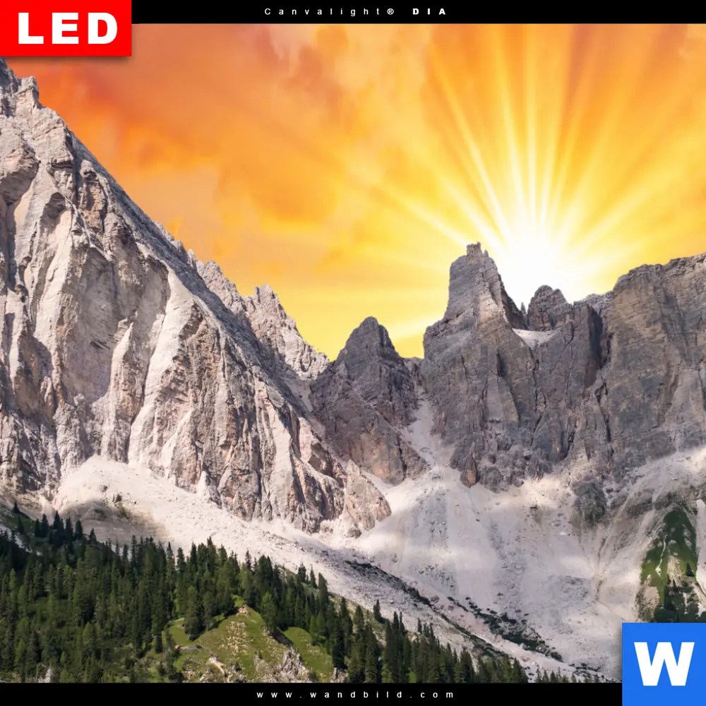 Wechselmotiv Acrylglas Canvalight® DIA | Sonnenuntergang in den Bergen | Schmal - Image 4