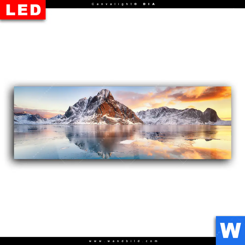 Wechselmotiv Acrylglas Canvalight® DIA | Sonnenuntergang Norwegen | Panorama - Image 2
