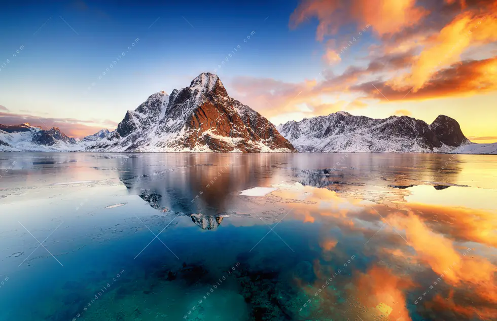Wechselmotiv Acrylglas Canvalight® DIA | Sonnenuntergang Norwegen | Panorama - Image 5