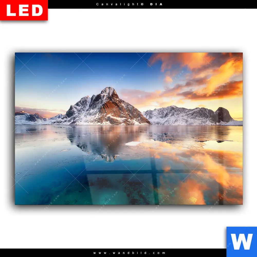 Wechselmotiv Acrylglas Canvalight® DIA | Sonnenuntergang Norwegen | Querformat - Image 2