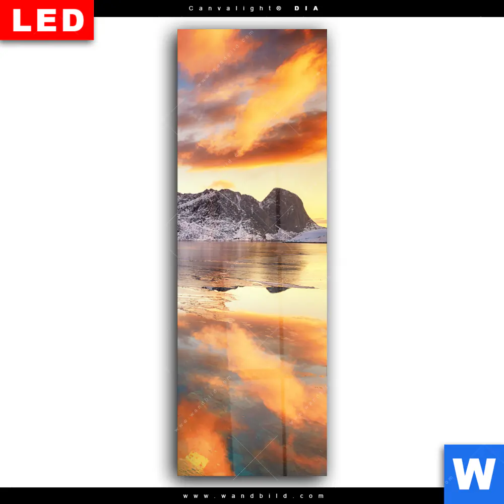 Wechselmotiv Acrylglas Canvalight® DIA | Sonnenuntergang Norwegen | Schmal - Image 2