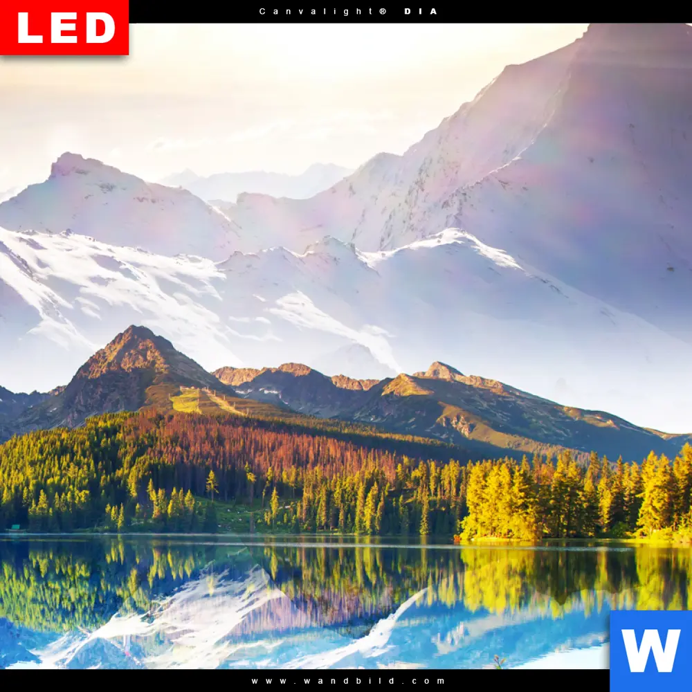 Wechselmotiv Acrylglas Canvalight® DIA | Sonniger Tag am Bergsee | Querformat - Image 4