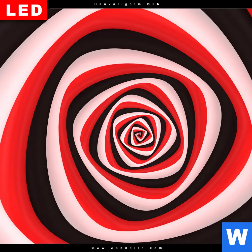 Wechselmotiv Acrylglas Canvalight® DIA | Spirale in rot weiß schwarz | Querformat - Image 4