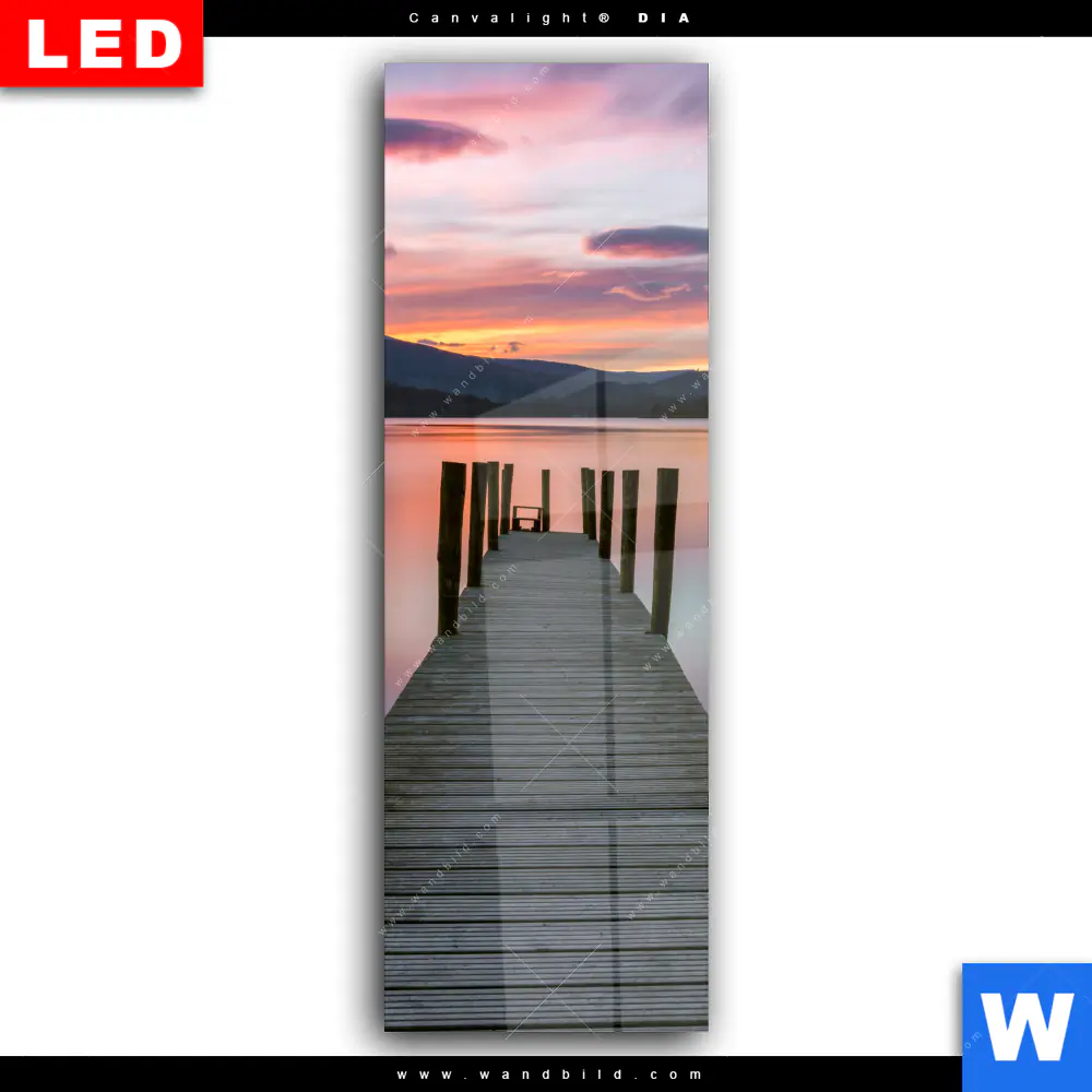 Wechselmotiv Acrylglas Canvalight® DIA | Steg in den Sonnenuntergang | Schmal - Image 2