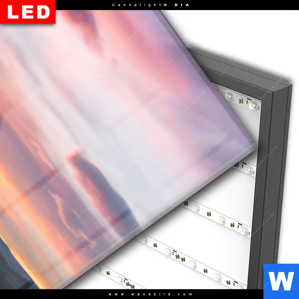 Wechselmotiv Acrylglas Canvalight® DIA | Steg in den Sonnenuntergang | Schmal - Image 3