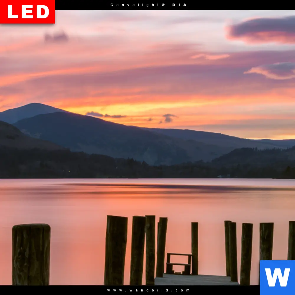 Wechselmotiv Acrylglas Canvalight® DIA | Steg in den Sonnenuntergang | Schmal - Image 4