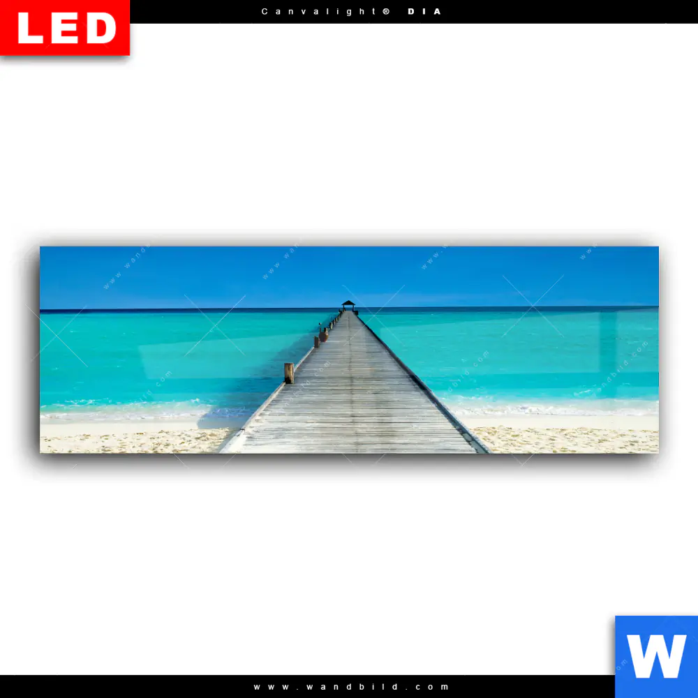 Wechselmotiv Acrylglas Canvalight® DIA | Steg ins endlose Blau | Panorama - Image 2