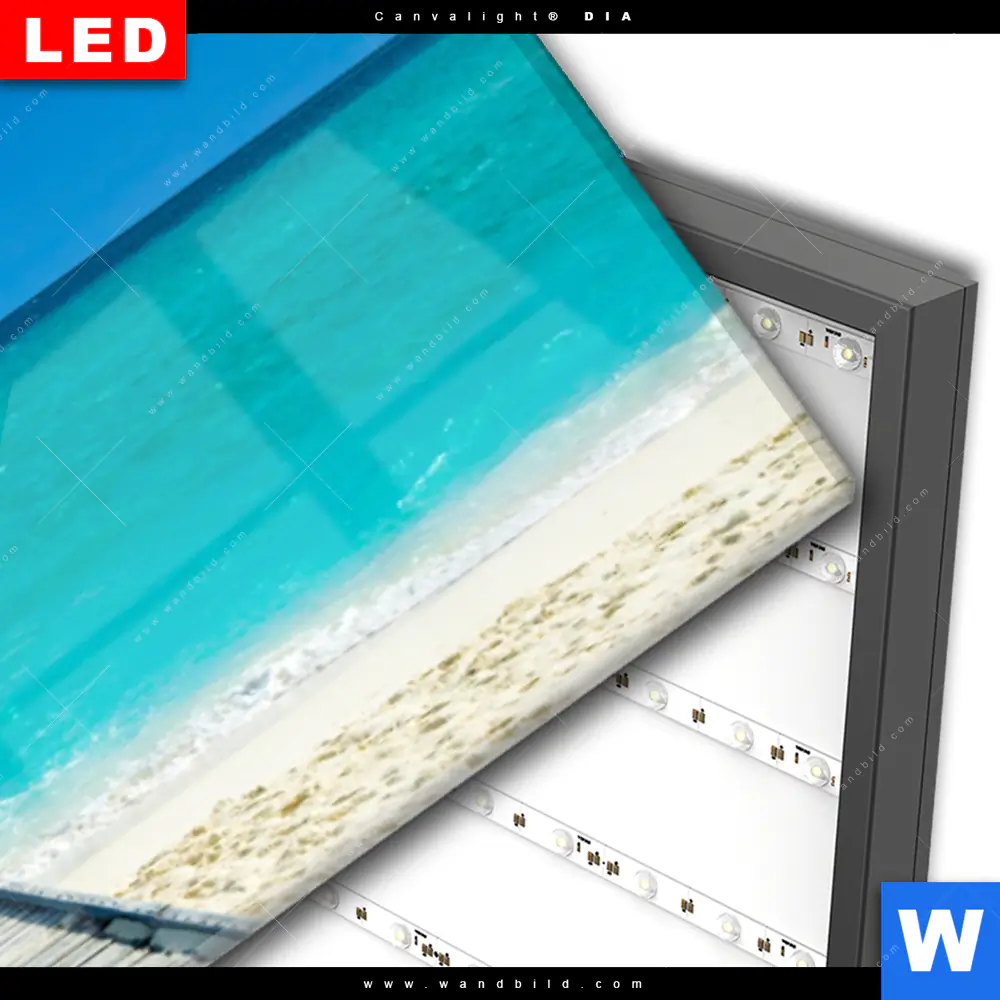 Wechselmotiv Acrylglas Canvalight® DIA | Steg ins endlose Blau | Panorama - Image 3