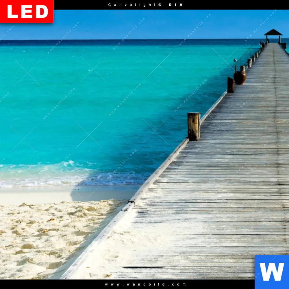 Wechselmotiv Acrylglas Canvalight® DIA | Steg ins endlose Blau | Panorama - Image 4