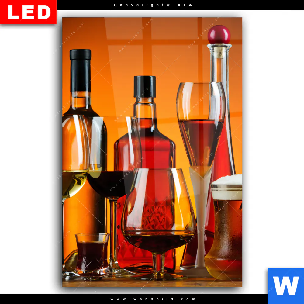 Wechselmotiv Acrylglas Canvalight® DIA | Stillleben Flaschen Gläser | Hochformat - Image 2