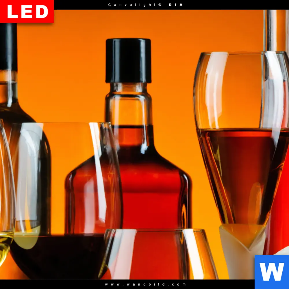 Wechselmotiv Acrylglas Canvalight® DIA | Stillleben Flaschen Gläser | Hochformat - Image 4
